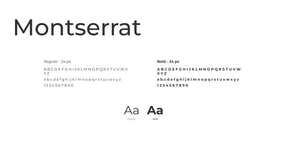 Examples of the Montserrat font in different sizes and thicknesses.